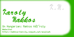 karoly makkos business card